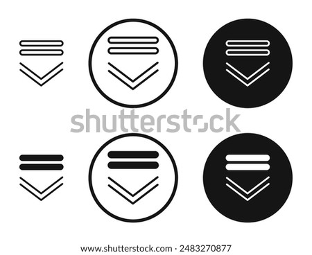 List dropdown outlined icon vector collection.