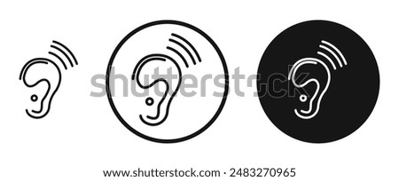Assistive listening systems outlined icon vector collection.