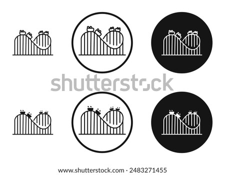 Roller coaster outlined icon vector collection.