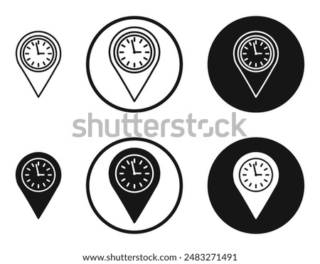 Real time location outlined icon vector collection.
