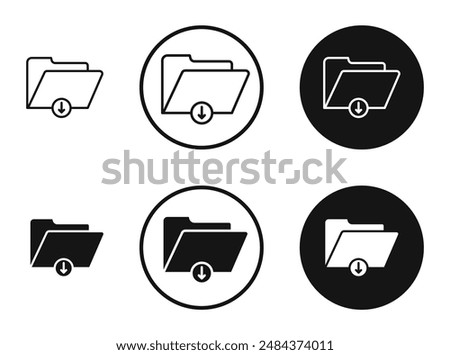 Move To Folder outlined icon vector collection.