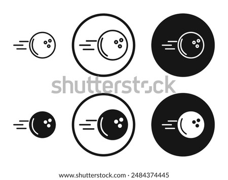 Bowling ball outlined icon vector collection.