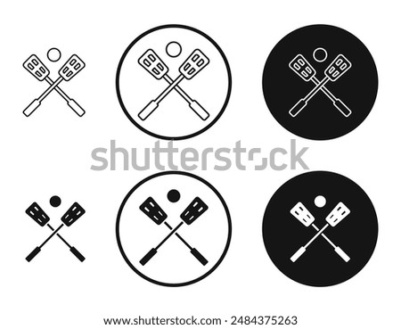 Broom-ball outlined icon vector collection.