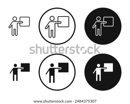 User chalkboard outlined icon vector collection.