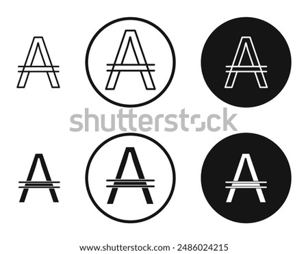 Austral sign symbol in black and white colors