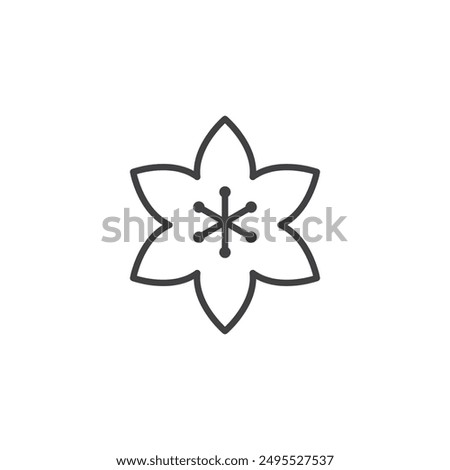 Hypericum outlined icon isolated on white background