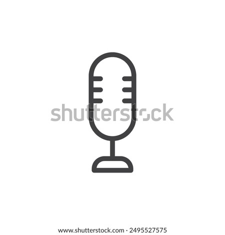 Voice recording outlined icon isolated on white background