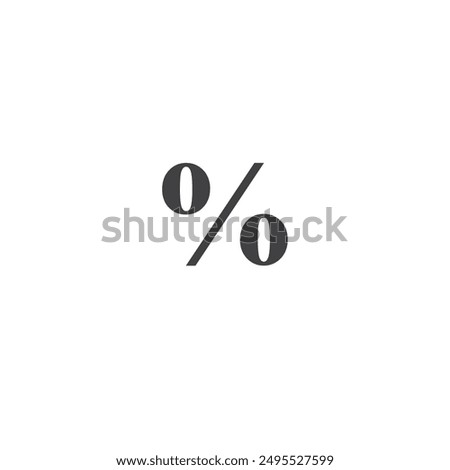 Percent outlined icon isolated on white background