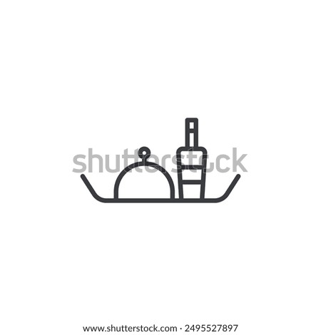 Room service outlined icon isolated on white background