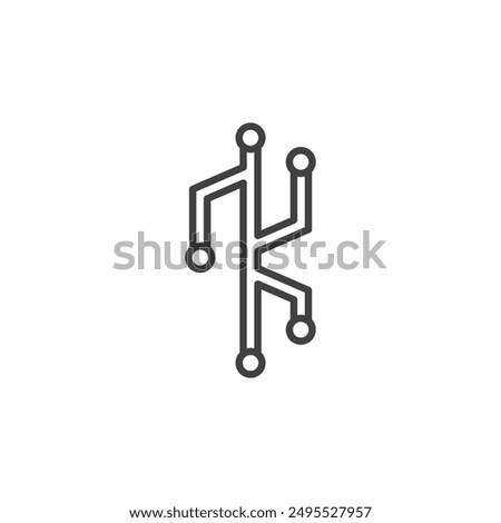 Version control outlined icon isolated on white background