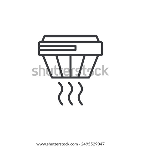 Smoke detector outlined icon isolated on white background