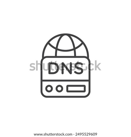 DNS outlined icon isolated on white background