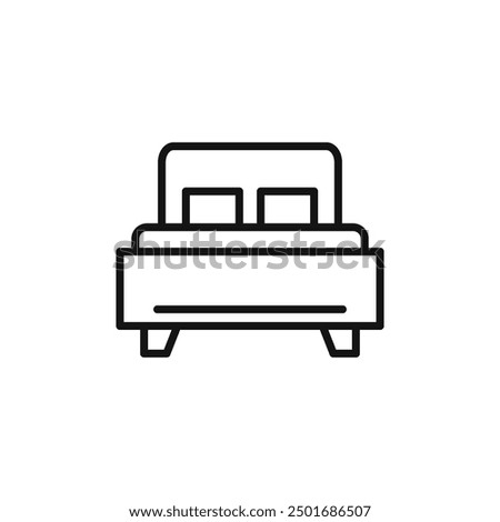 double bed icon isolated on white background