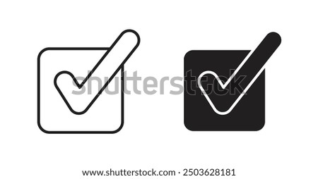 Check Square vector icon in solid and outline style