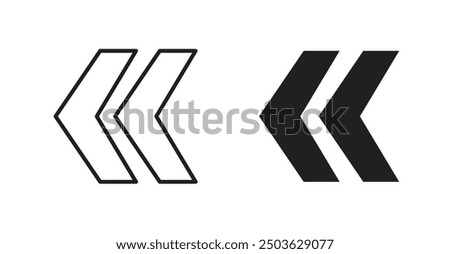 Chevrons vector icon in solid and outline style