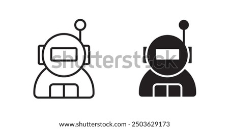 Astronaut user vector icon in solid and outline style