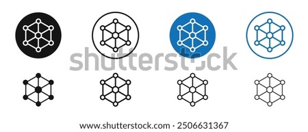 Dependency vector icon in black and blue colors