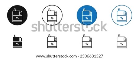 Bleach cleaning vector icon in black and blue colors