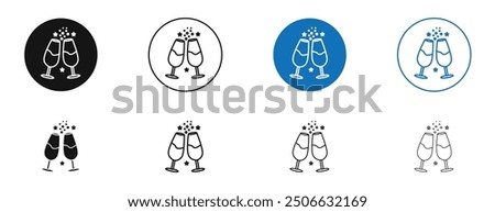 Cheers vector icon in black and blue colors