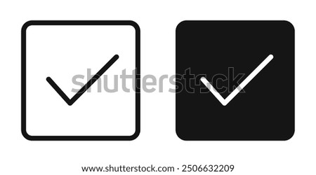 Check Square vector icon in black and blue colors