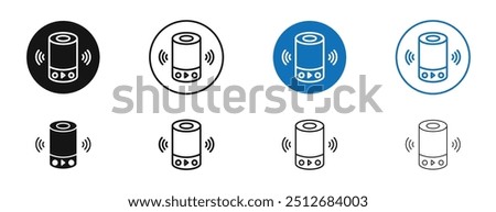 Smart speaker in set in black and blue color