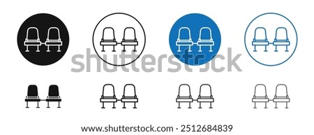 Seats in set in black and blue color