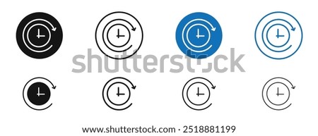 Timelapse vector icon in black and blue colors