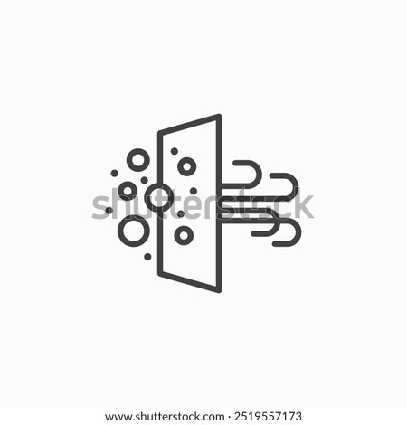 Air purificationline in Thin line black color. flat simple vector symbols illustration.