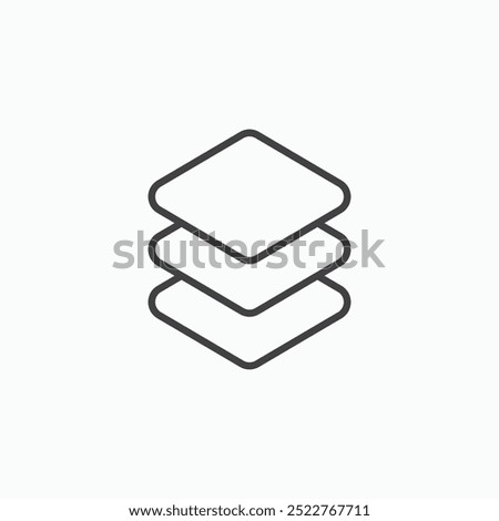 Layersline in Thin line black color. flat simple vector symbols illustration.