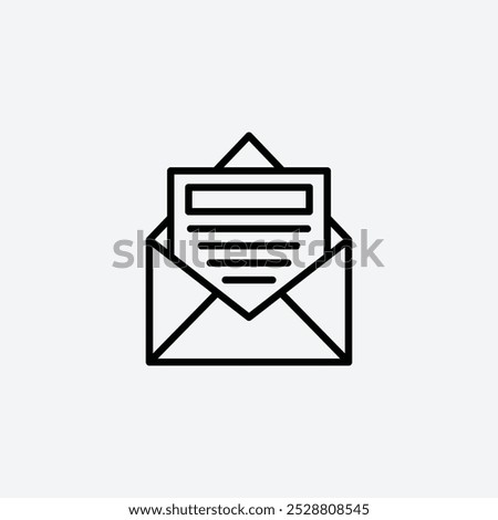 Newsletter icon in tree different line stroke sizes.