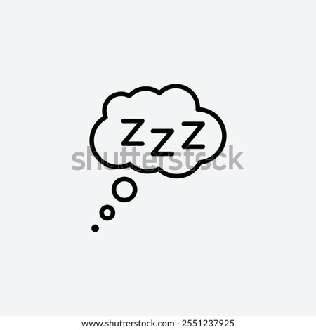 Zzz thin liner icon isolated.