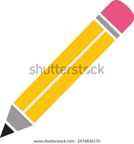 Pencil clip art design on plain white transparent isolated background for card, shirt, hoodie, sweatshirt, apparel, tag, mug, icon, poster or badge