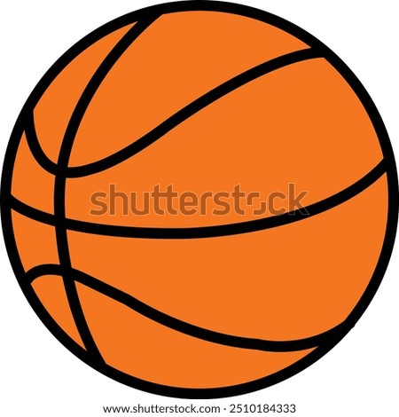 Basketball clip art design on plain white transparent isolated background for card, shirt, hoodie, sweatshirt, apparel, card, tag, mug, icon, poster or badge