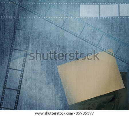 vintage scratch background with film frame and photos