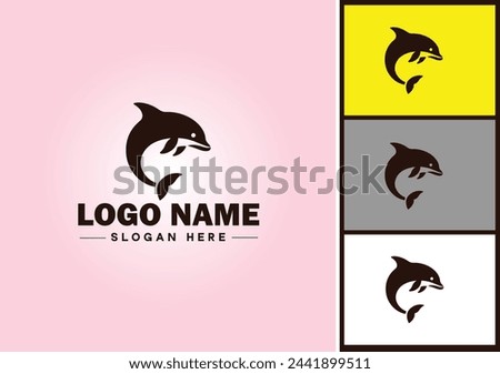 Whale icon logo vector art graphics for business brand icon Whale fish Ocean logo template