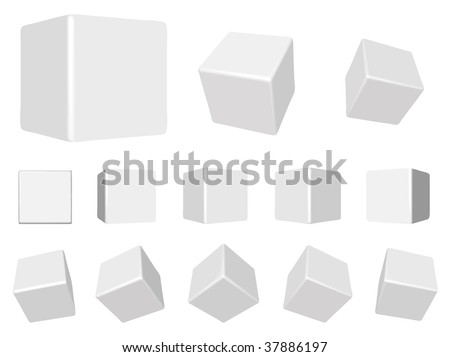 vector 3d white cubes