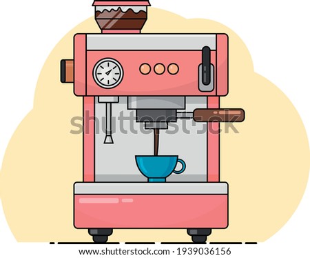 Coffee Machine icon. Outline bar espresso coffee machine vector icon for web design isolated