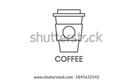 Vector Isolated Illustration of a Coffee Cup Take Away Sign or Icon