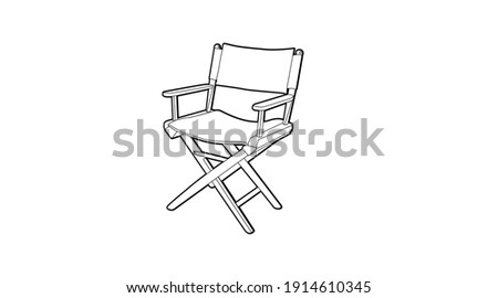 Vector Isolated Black and White Illustration of a Director´s Chair