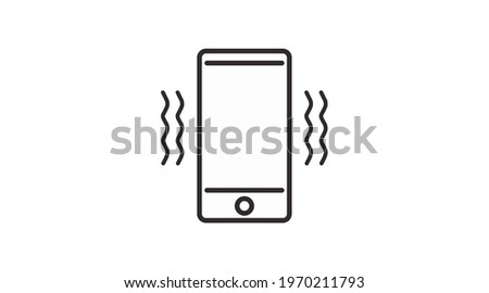 Smartphone vibration icon. Vector black and white isolated illustration