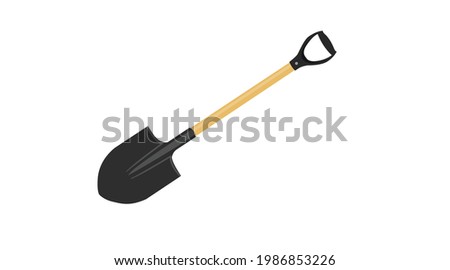 Shovel Illustration. Vector isolated flat illustration of a shovel