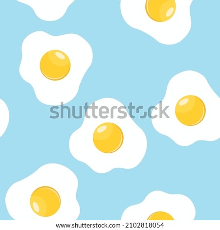 Fried Eggs Pattern. Vector Seamless Fried Eggs Pattern or Wallpaper