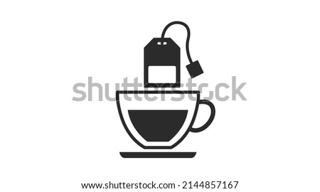 Tea Cup and Tea Bag Icon. Vector isolated editable illustration