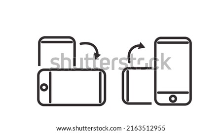 Phone Rotation Icon. Vector isolated illustration of a rotating mobile device