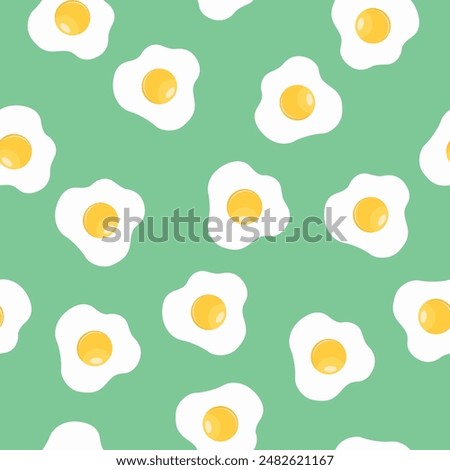 Vector Seamless Fried Eggs Pattern or Wallpaper. Fried eggs illustration