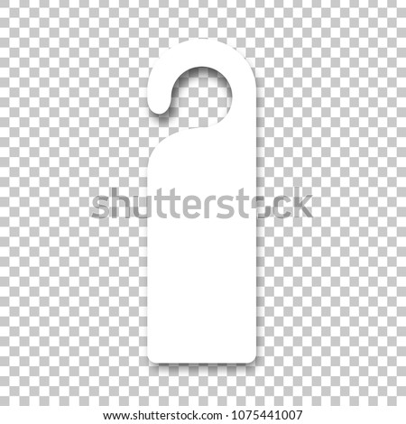 Vector realistic isolated door hanger sign for decoration and covering on the transparent background. Concept of advertising mockup.