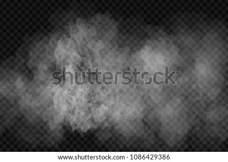 Vector realistic isolated smoke effect for decoration and covering on the transparent background.