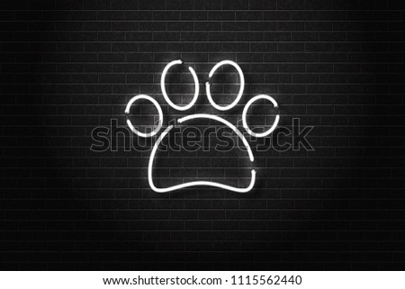 Vector realistic isolated neon sign of Pet Shop logo for decoration and covering on the wall background. Concept of veterinary and animal care. Stock fotó © 
