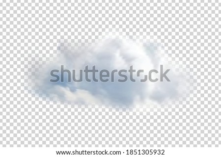 Vector realistic isolated cloud for template decoration and covering on the transparent background. Concept of storm and cloudscape.