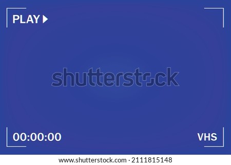 Vector realistic isolated VHS template screen with the blue background.